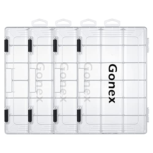 Gonex 3600 3700 Fishing Tackle Trays Lure Box with Adjustable Dividers - color: 4pcs 3600(Tray Size:10.8"x7.09"x1.65")