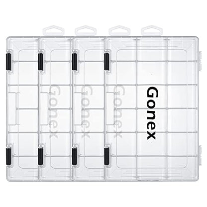 Gonex 3600 3700 Fishing Tackle Trays Lure Box with Adjustable Dividers - color: 4pcs 3600(Tray Size:10.8"x7.09"x1.65")
