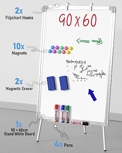 Nicpro Easel Whiteboard with Stand Board 36 x 24'' Magnetic Dry Erase