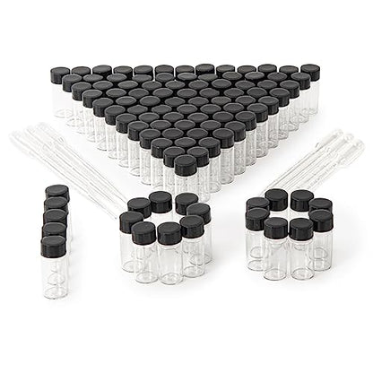 5ml Clear Small Glass Vials 100pcs with Screw Caps(100pcs) - color: Clear, size: 5ml 100pcs