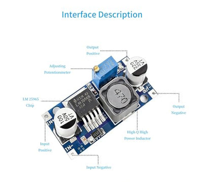 LM2596 DC-DC Buck Converter Step Down Module 3.0-40V to 1.5-35V Adjustable Voltage Regulator Electronic Voltage Stabilizer Power Supply (Power Converter 2pcs)