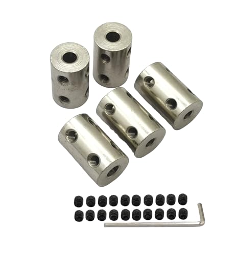 5Pcs 4mm to 5mm Shaft Coupler Connectors,Steel Coupler Rigid Couplings Adapter with Screws for CNC Machine 3D Printer RC Motor Accessories and DIY - size: 4mm to 5mm