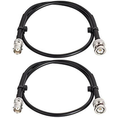 MOOKEERF BNC Male to BNC Female Coaxial Cable 50 ohm RG8X Coax Ultra Low Loss for Antenna, RF Radio, Modem, Oscilloscope, Spectrum, Analyzer, Signal Generator (2FT, 2PCS) - size: 2FT