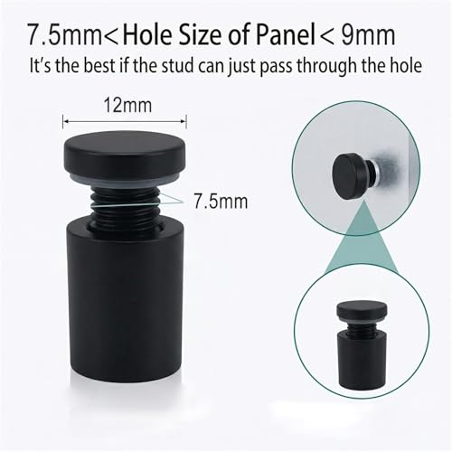 Lantee 20pcs Black Sign Standoff Screws, Stainless Steel Wall Mount Standoff Holders, Heavy Duty for 1/2" Thick Acrylic/Glass 1/2" x 1"(12x25mm) - color: Black, size: 1/2" x 1" / 12 x 25mm