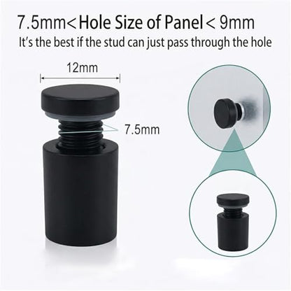 Lantee 20pcs Black Sign Standoff Screws, Stainless Steel Wall Mount Standoff Holders, Heavy Duty for 1/2" Thick Acrylic/Glass 1/2" x 1"(12x25mm) - color: Black, size: 1/2" x 1" / 12 x 25mm