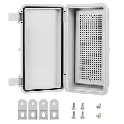 Junction Box ABS Plastic IP65 Waterproof Dustproof Universal Electrical Enclosure Hinged Shell Outdoor and Indoor Usage Project Box, 7.9"x 3.9"x 2.7"(200x100x70mm), Grey - size: 7.9" x 3.9"x 2.7" (1pc)
