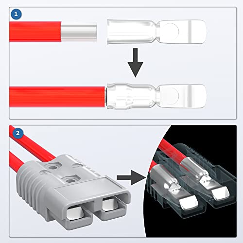 RVBOATPAT 175Amp Battery Quick Connect/Disconnect Connector,12V Wire Harness Plug Connector Kit,2 to 4 Gauge Quick Disconnect Battery Terminal for Car Winch Trailer - 2 Pack - size: 175A