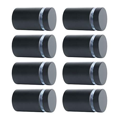 Alise 3/4"x1" Sign Standoff Screws, Wall Mount Glass Standoff, Black 8 Pcs - color: Matte Black, size: (8P)19x25mm