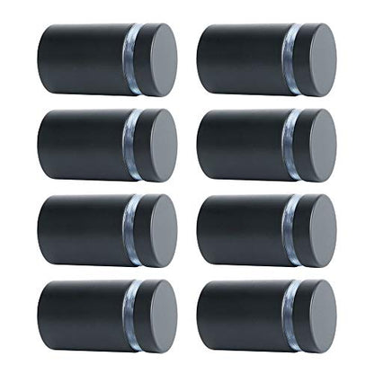 Alise 3/4"x1" Sign Standoff Screws, Wall Mount Glass Standoff, Black 8 Pcs - color: Matte Black, size: (8P)19x25mm