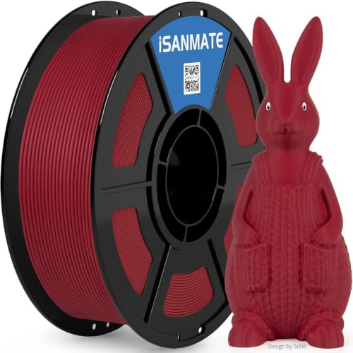 iSANMATE Matte PLA Filament 1.75mm Burgundy Red PLA 30-300mm/s 1KG - color: Burgundy Red