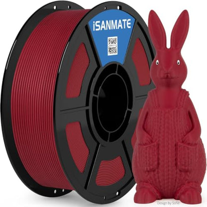 iSANMATE Matte PLA Filament 1.75mm Burgundy Red PLA 30-300mm/s 1KG - color: Burgundy Red