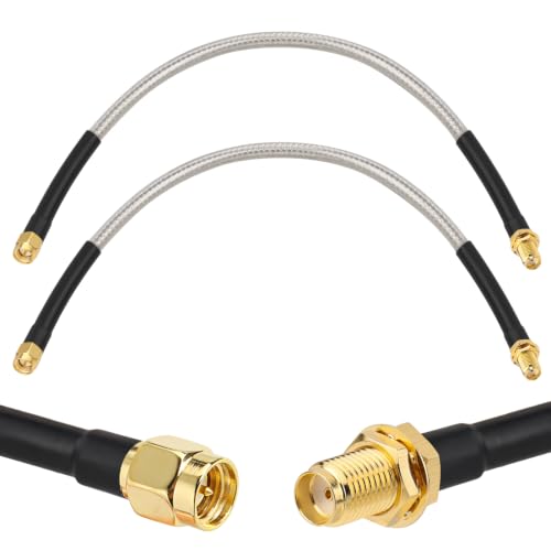 XRDS -RF Low Loss RG58 Coaxial Cable 1FT 2PCS, SMA Male to SMA Female Bulkhead Extension Cable, Solid Copper 50 Ohm RF Wire for WiFi Antenna Router, 4G LTE Gateway - size: 1FT 2PCS