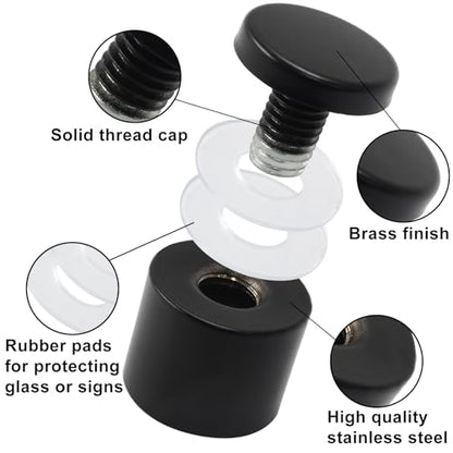 1" x 1" Sign Standoff Screws, Acrylic Black, 4 Pcs - color: Black, size: 1" x 1",4 Pcs