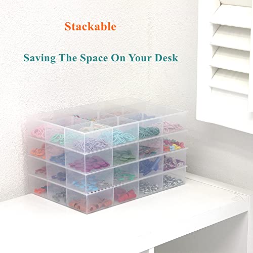 2 Pack Fixed 12 Grids Clear Plastic Organizer Sorting Tray - size: Fixed 12 Grids