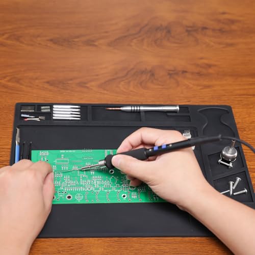 WEP M160 Silicone Soldering Mat 13.7x9.9 inches Heat-resistant with 5 Function Zones, Soldering Mat for, electronics repair, DIY Projects - size: 13.7x9.9 inches