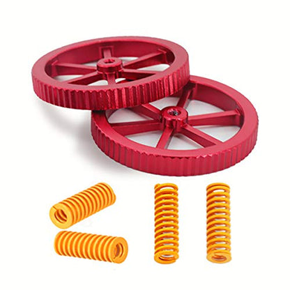 DEVMO Aluminum Hand Twist Leveling Nut and Hot Bed Die Springs Printer Compression Springs Compatible with 3/3 Pro, Ender 5/5 Plus/Pro, CR-10, CR10S/10S Pro, CR 20 3D Printer (8 Pieces)