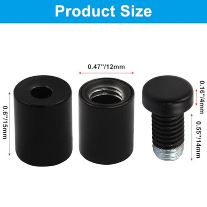 1/2" x 3/4" Sign Standoff Screws, 24 Pcs, Black Acrylic - color: Black, size: 1/2" x 3/4",24 Pcs