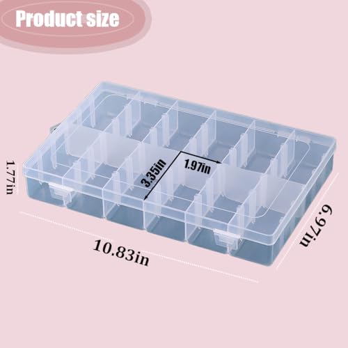 3pcs Clear Storage Small Parts Organizer Box Storage Bin With Dividers Multi Compartment for Beads Art DIY Tackle Box Organizer (CM-12 compartments) - color: 12 compartments