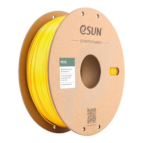 eSUN PETG Filament 1.75mm, 3D Printer Filament PETG, Dimensional Accuracy +/- 0.05mm, 1KG Spool (2.2 LBS) 3D Printing Filament for 3D Printers, Solid Yellow - color: N-solid Yellow, size: PETG 1.75MM - 1KG