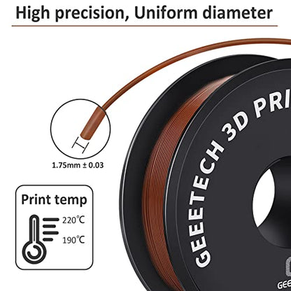 Geeetech 3D Printer PLA Filament 1.75mm Brown, 1KG - color: 1kg Pla New Brown