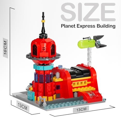 Future Planet Express Headquarter Building Set, Comedy Animation Spaceship Toy, A Collectible Gift for Anime Fans, Suitable for 14+ Adults Boys Girls Birthday (389 Pcs)