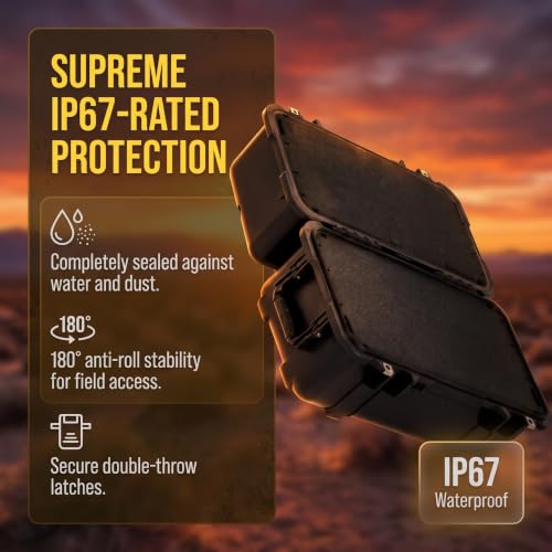 MEIJIA All Weather Waterproof Hard Camera Case,Hard Case,With Customized Fit Foam Included, Elegant Black,Fit for Drones,camera,lens (20.87"x12.72"x12.76") - size: 20.87" x 12.72" x 12.76"