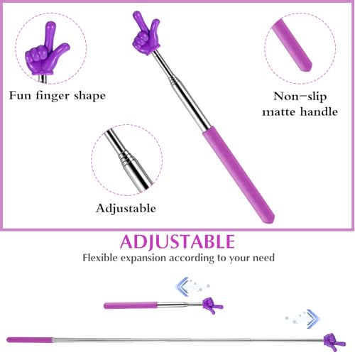 DIVINA VITAE Telescopic Teacher Pointer Extendable Pointer Stick for Classroom Retractable Hand Pointer Finger Pointer Stick Mini Classroom Pointer for Elementary School Kindergarten Teacher(Purple) - color: Purple