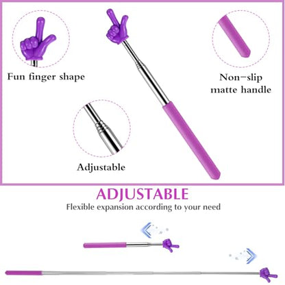 DIVINA VITAE Telescopic Teacher Pointer Extendable Pointer Stick for Classroom Retractable Hand Pointer Finger Pointer Stick Mini Classroom Pointer for Elementary School Kindergarten Teacher(Purple) - color: Purple