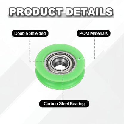 uxcell 30Pcs 625ZZ POM Pulley U-Groove Bearing, 5x23.5x6.8mm, Light Green - color: Light Green, size: 5x23.5x6.8mm, 625ZZ