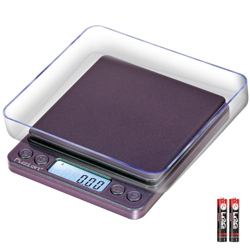 Fuzion Digital Scale .01 Gram Accuracy, 500g Small Kitchen Food Scales - color: Ombré Purple-Green