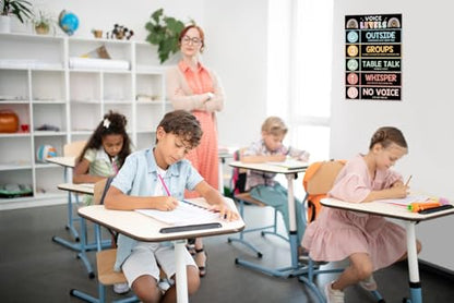 HEYINSHEN Voice Level Chart for Classroom Reusable Classroom Rules Poster - color: Black