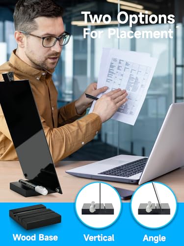 Acrylic Black Dry Erase Board with Stand - 12"x 8" - size: 8"W x 12"H