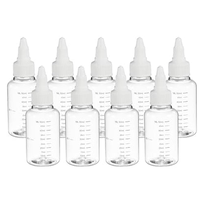 PATIKIL 50ml 2oz,9 Pcs Plastic Squeeze Dispensing Bottles,Transparent,White - color: Transparent/White, size: 50ml