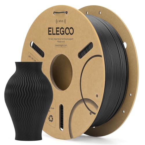 ELEGOO RFID PLA 3D Printer Filament 1.75mm Black 1KG Tangle-Free & Reliable - color: Rfid Black