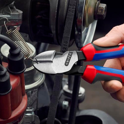 KNIPEX Tools - High Leverage Angled Diagonal Cutters, 12 Degree Angled, Multi-Component (7422200SBA), 8 inches