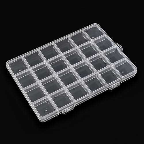 SUTOKAKA 24 Grids Plastic Bead Organizer - size: 24