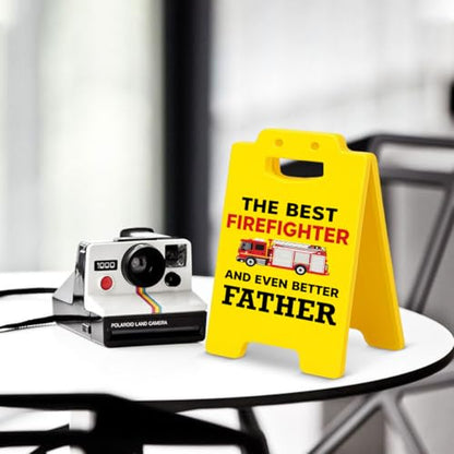 Funny Firefighter Dad Gifts from Daughter Son Best Firefighter Desk Sign - color: Color-R