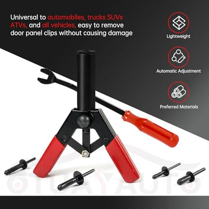 OTUAYAUTO 82Pcs Plastic Rivet Gun Set - size: 80Pcs 4 Sizes Clips