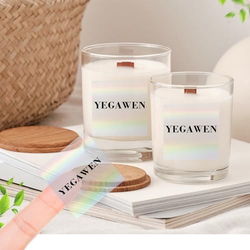 2 Inch Square Transparent Thermal Label Stickers, Holographic Clear Self-Adhesive Direct Thermal Labels, Perforation Line Design& Waterproof- 200 Sheets - size: square-2 inch