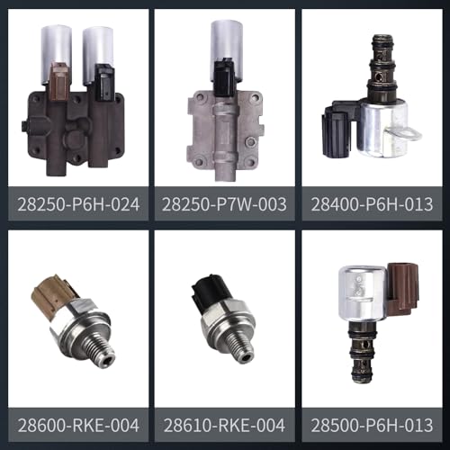 Transmission Solenoid Kit for Hond-a Accord Odysse-y Pilo-t TL CL MDX Replace#28250-P6H-024 28250-P7W-003 28400-P6H-013 28500-P6H-013