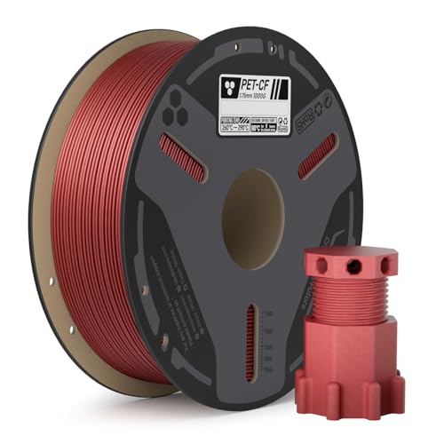 ELEGOO PETG-CF 3D Printer Filament 1.75mm Red 1KG - color: Petg-cf Red 1000g, size: 1KG