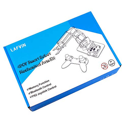 LAFVIN 4DOF Acrylic Robot Mechanical Arm Claw Kit Compatible with Arduino IDE DIY Robot with CD Tutorial