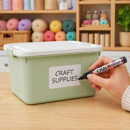 4x6 White Erasable Labels for Storage Bins, 50 Pack
