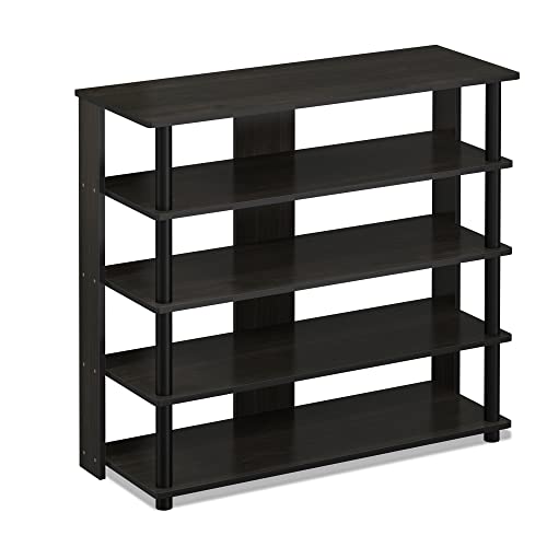 Furinno Turn-N-Tube 5 Tier Wide Shoe Rack, Espresso/Black 32 Inch - color: Espresso/Black, size: 5-Tier, 32 Inch