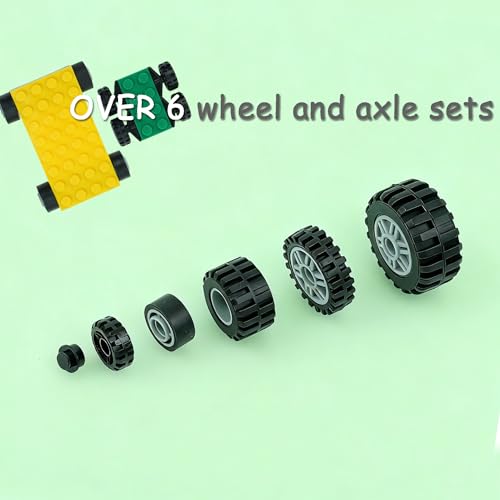 298Pcs Wheels and Axles Set Tires City Car Parts Building Brick Accessories - color: 298pcs