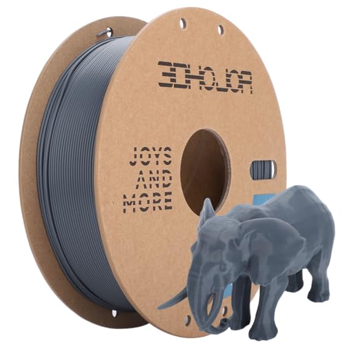 3DHoJor PLA Filament 1.75mm Grey,3D Printing Filament,1kg Cardboard Spool (2.2lbs), Fit Most FDM 3D Printer,Dimensional Accuracy +/- 0.03 mm,Odor Free, Clog Free, No Brittle Filaments - color: Grey