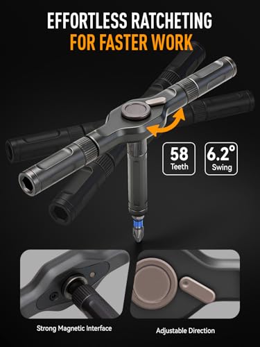 KELIN 68 IN 1 Magnetic Ratchet Screwdriver Set with Detachable T Handle - color: Grey, size: 68 PCS