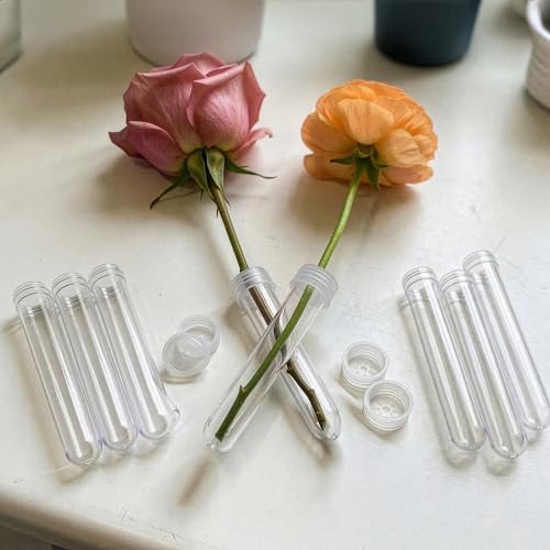 Royal Imports Floral Water Tubes with Caps – 3" Clear Plastic Flower Vials - color: 3" Clear Standard 25 Pack