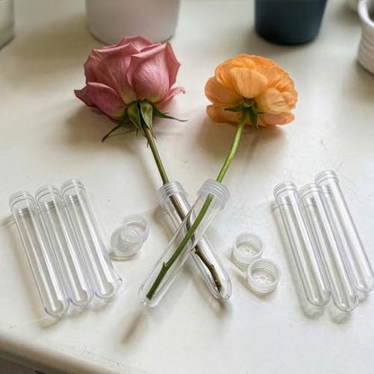 Royal Imports Floral Water Tubes with Caps – 3" Clear Plastic Flower Vials - color: 3" Clear Standard 25 Pack
