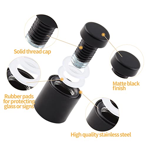 1/2" x 3/4" Sign Standoff Screws, Black Acrylic, 12 Pcs - color: Black, size: 1/2" x 3/4",12 Pcs
